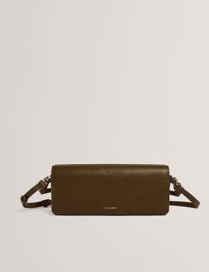 Ted Baker Leather Fold-Over Baguette Shoulder Bag