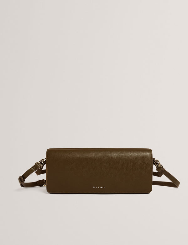 Ted Baker Leather Fold-Over Baguette Shoulder Bag