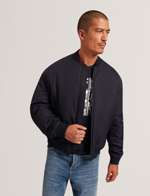 Ted Baker Nylon Zip-Up Relaxed Bomber Jacket