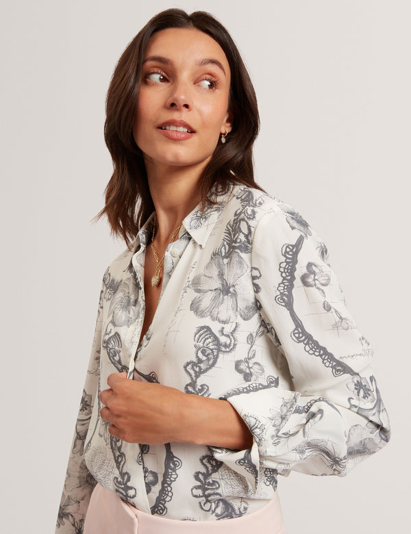 Ted Baker Nottingham Lace Print Longline Shirt