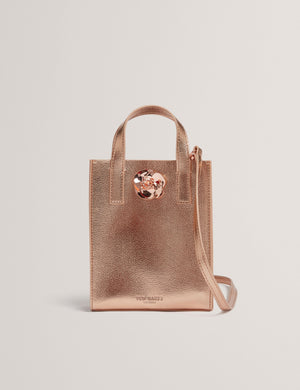 Ted Baker Metallic Rose Detail Mini Icon Tote Bag