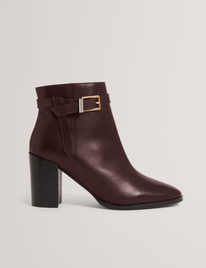 Ted Baker Belt Trim Leather Heeled Ankle Boots
