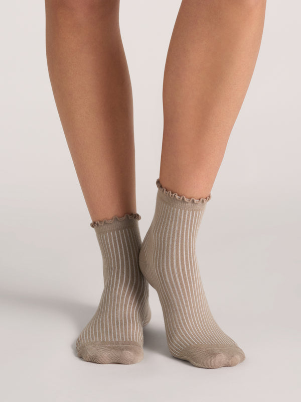 RUFFLE ANKLET | TAN