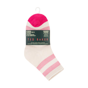 3PK WOMENS 1/2 TERRY LOW CREW | PINK