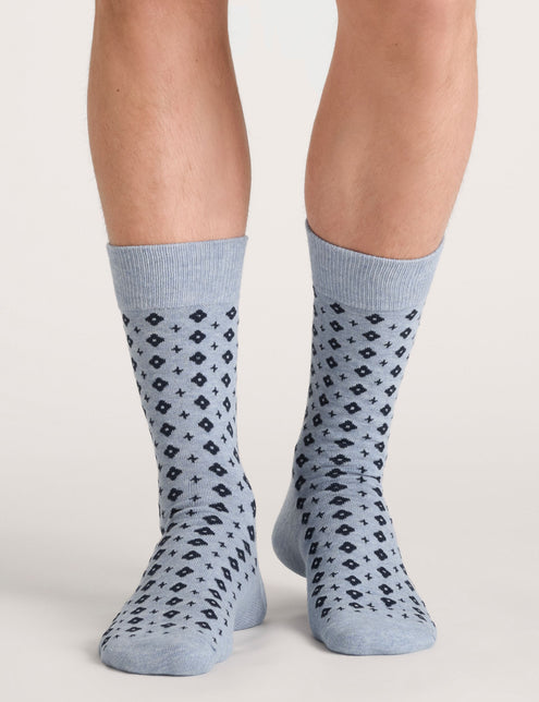 CREW GEOMETRIC CHECK | BLUE