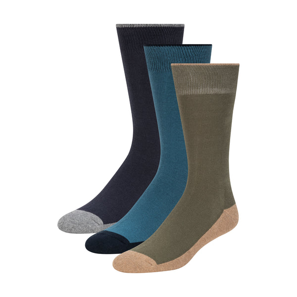 3 PK MENS 1/2 TERRY CREW | GREEN