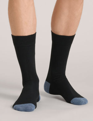 CREW SOCK CONTRAST TOE | BLACK
