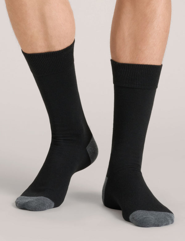CREW SOCK CONTRAST TOE | BLACK
