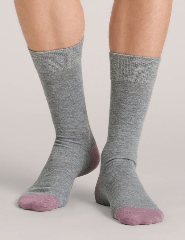 CREW SOCK CONTRAST TOE | BLACK