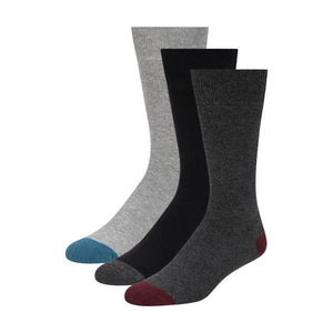 3 PK MENS NON TERRY CREW | DARK GREY