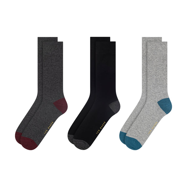 3 PK MENS NON TERRY CREW | DARK GREY