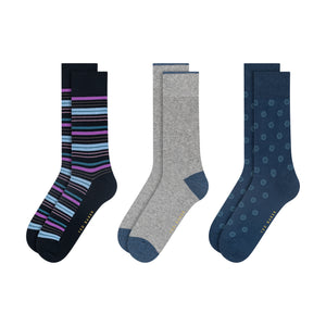 CREW MIXED PRINT | BLAU