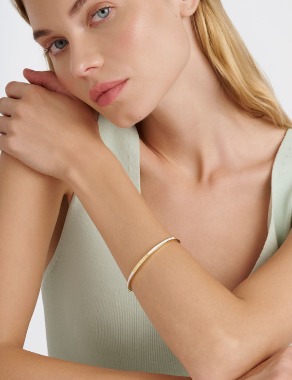 Ted Baker White Enamel Slim Bangle Bracelet