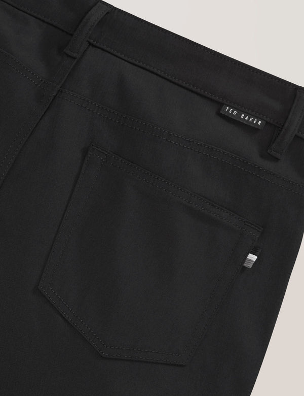 COMPACT HERRINGBONE TROUSERS | BLACK