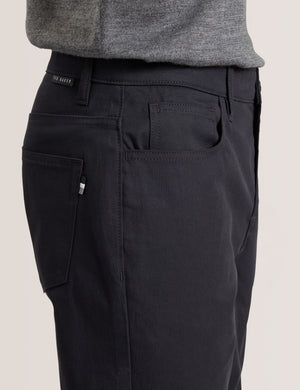 COMPACT HERRINGBONE TROUSERS | BLACK