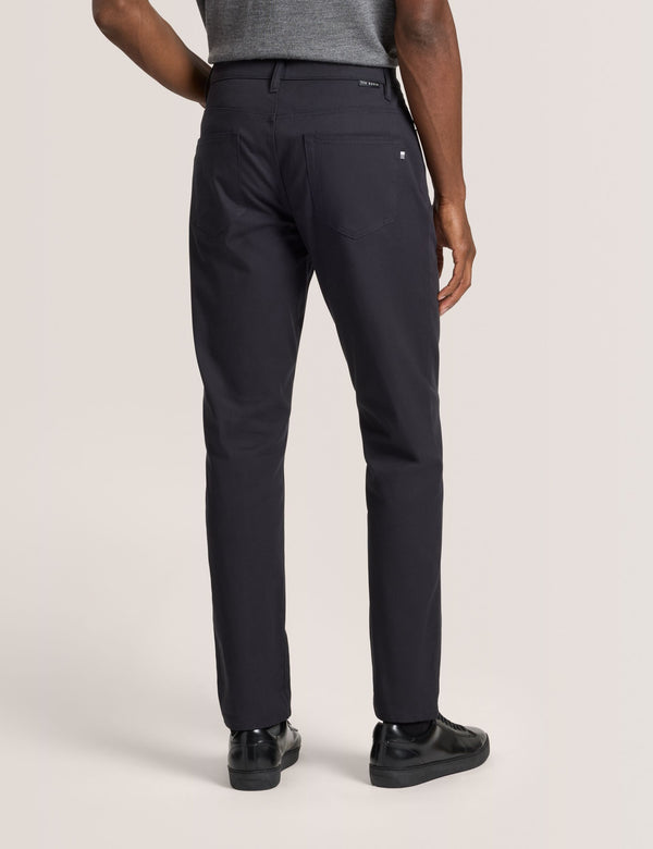 COMPACT HERRINGBONE TROUSERS | BLACK