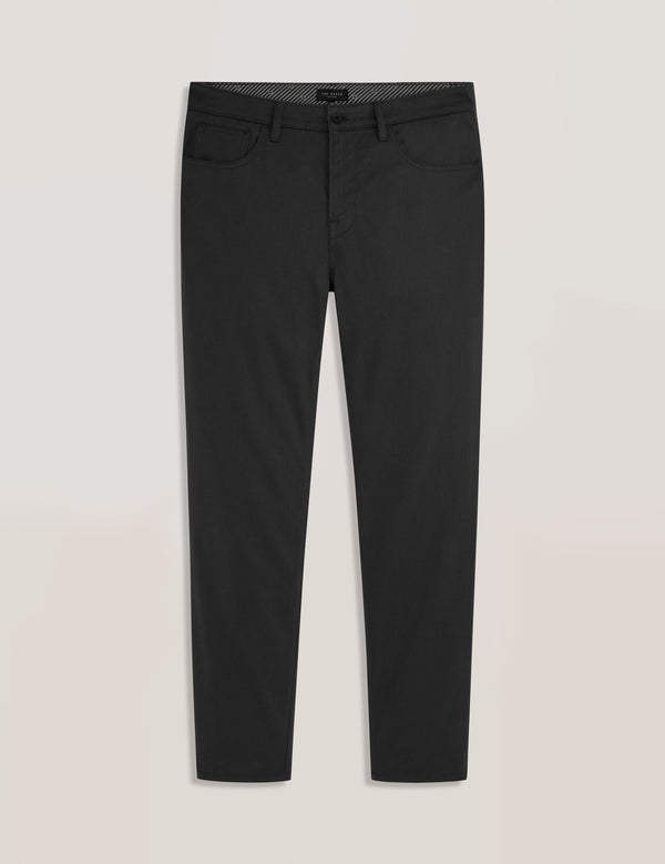 COMPACT HERRINGBONE TROUSERS | BLACK