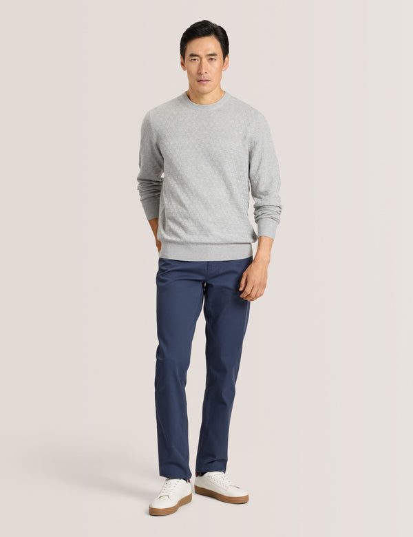 COMPACT HERRINGBONE TROUSERS | BLUE NIGHTS