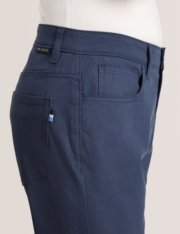 COMPACT HERRINGBONE TROUSERS | BLUE NIGHTS