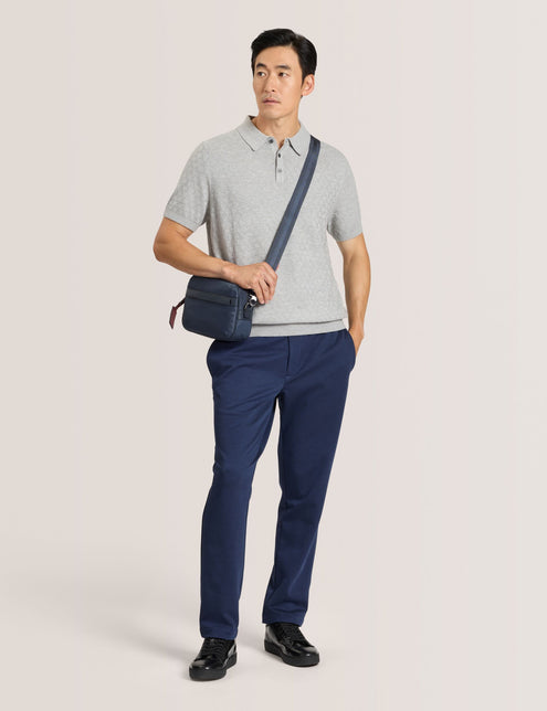 KNIT TWILL ELASTIC TROUSERS | INSIGNIA BLUE HEATHER