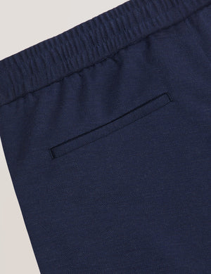 KNIT TWILL ELASTIC TROUSERS | INSIGNIA BLUE HEATHER