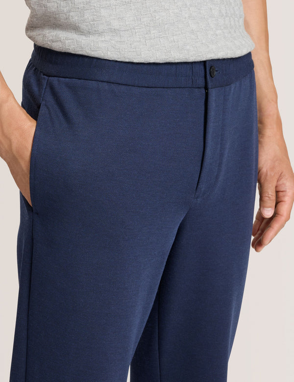 KNIT TWILL ELASTIC TROUSERS | INSIGNIA BLUE HEATHER