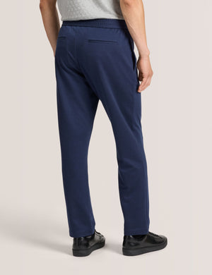 KNIT TWILL ELASTIC TROUSERS | INSIGNIA BLUE HEATHER