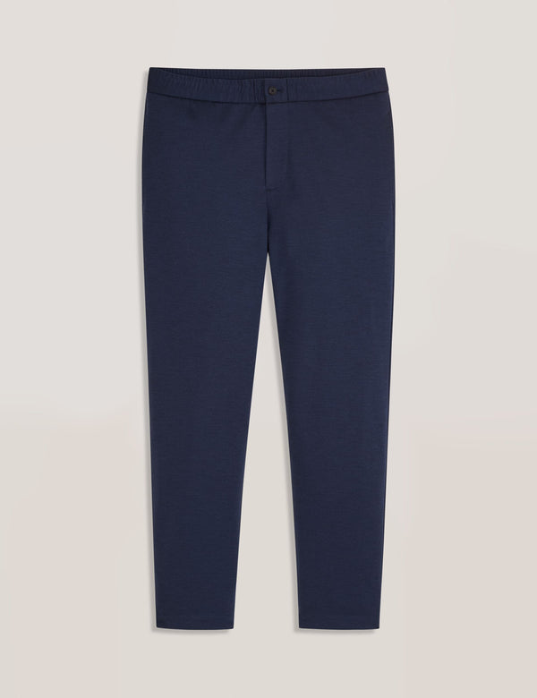 KNIT TWILL ELASTIC TROUSERS | INSIGNIA BLUE HEATHER