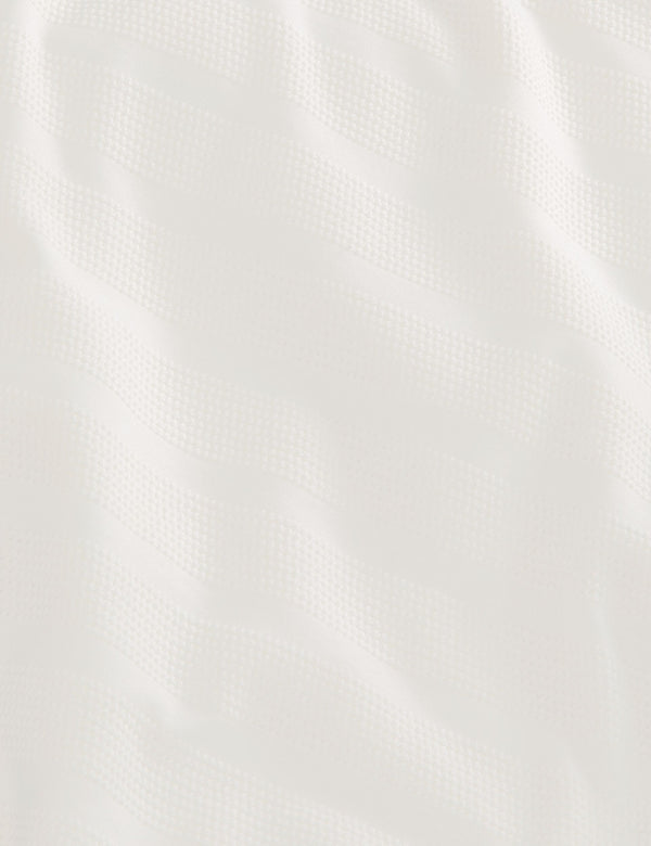 POPCORN STRIPE LONG SLEEVE POLO | EGRET