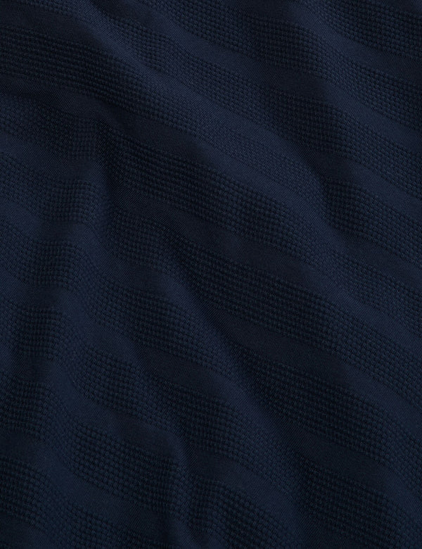 POPCORN STRIPE LONG SLEEVE POLO | SKY CAPTAIN