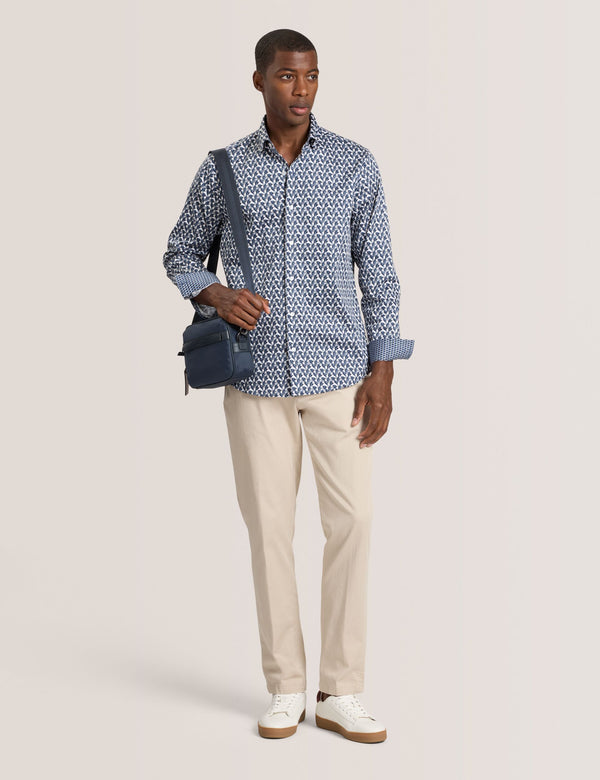 SOREN LONG SLEEVE ARCHIE PRINT SHIRT | DARK DENIM