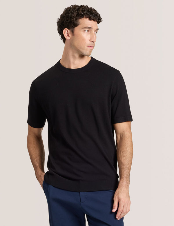 MODERN VISCOSE BLEND CREW | BLACK