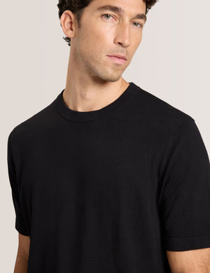 MODERN VISCOSE BLEND CREW | BLACK