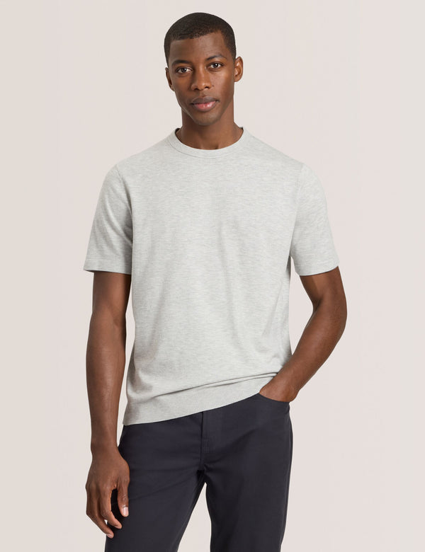 MODERN VISCOSE BLEND CREW | HIGH RISE GREY HEATHER