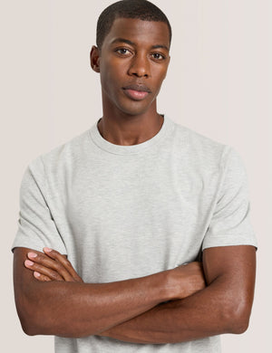 MODERN VISCOSE BLEND CREW | HIGH RISE GREY HEATHER