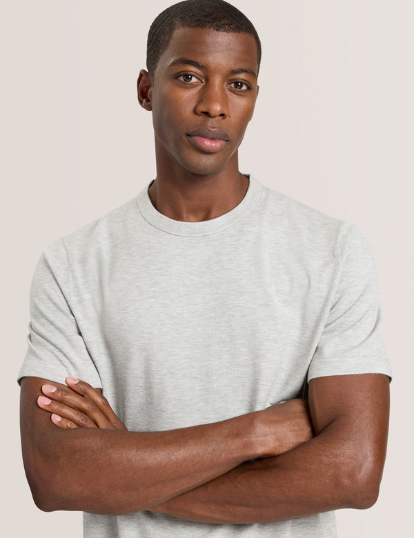 MODERN VISCOSE BLEND CREW | HIGH RISE GREY HEATHER