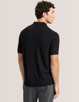 INTARSIA SWEATER POLO | BLACK