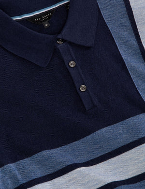 INTARSIA SWEATER POLO | NAVY