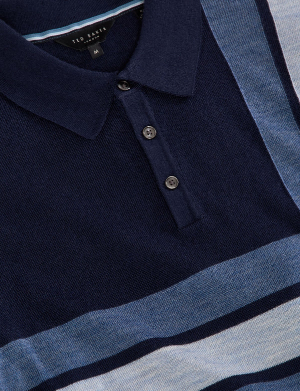 INTARSIA SWEATER POLO | NAVY