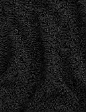 T STITCH LONG SLEEVE CREW NECK SWEATER | BLACK