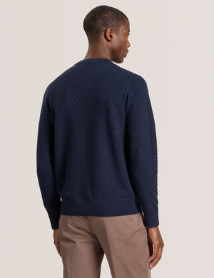 T STITCH LONG SLEEVE CREW NECK SWEATER | SKY CAPTAIN