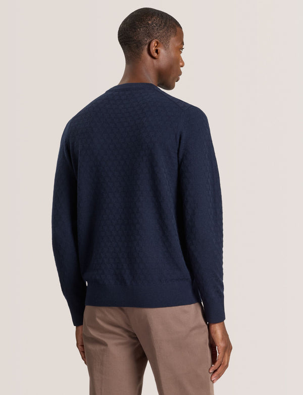 T STITCH LONG SLEEVE CREW NECK SWEATER | SKY CAPTAIN