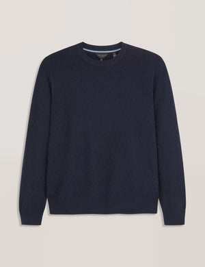 T STITCH LONG SLEEVE CREW NECK SWEATER | SKY CAPTAIN