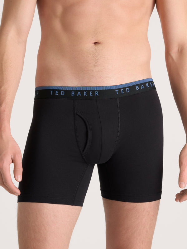 4 PK Cotton Stretch Boxer Brief | BLACK-TEAL