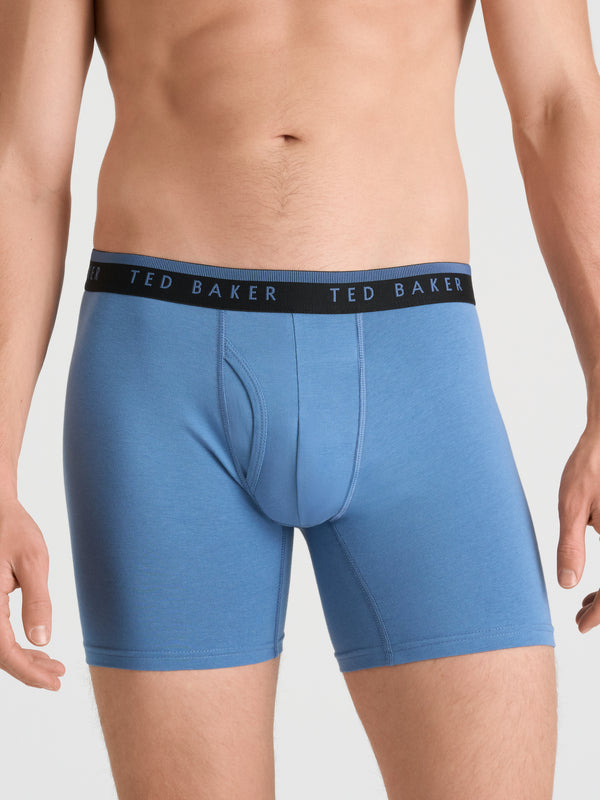 4 PK Cotton Stretch Boxer Brief | BLACK-TEAL