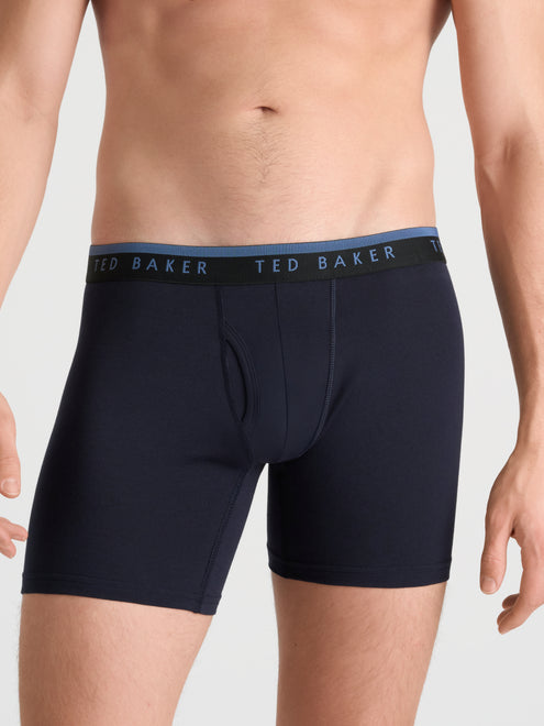 4 PK Cotton Stretch Boxer Brief | BLACK-TEAL