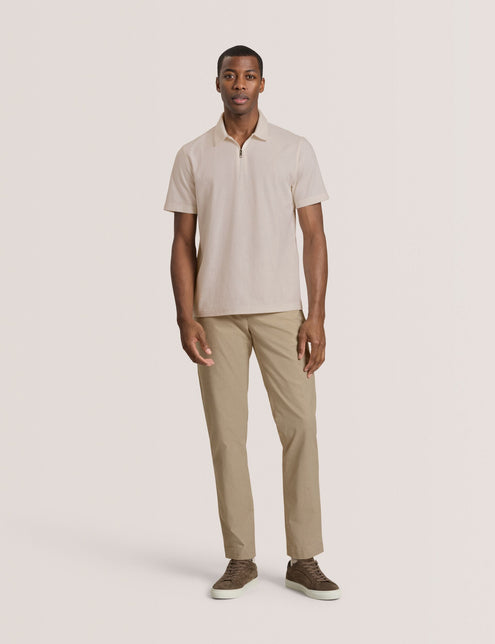 RIB ZIP POLO | ECRU