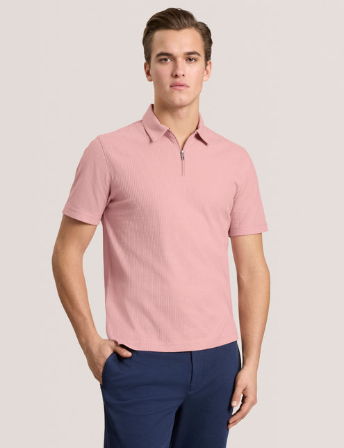 RIB ZIP POLO | PL-PINK