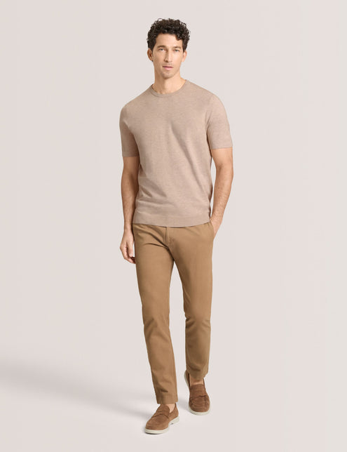 SHORT SLEEVE SWEATER | TAUPE