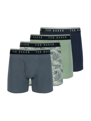 4 PK Cotton Stretch Boxer Brief | GREEN-COMBO